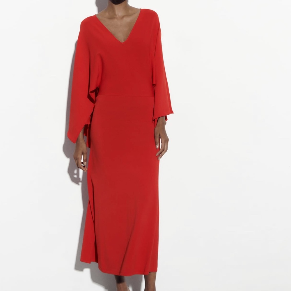 Zara limited edition cape sleeves knit dress
